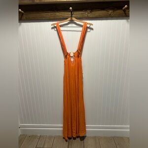 Forever 21 Vibrant Orange Halter Swimsuit Coverup Sz. L